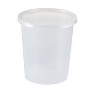SafePro 32HD, 32 Oz Clear Plastic Soup/Food Containers with Lids, Microwavable Translucent, Plastic Deli Containers with Lids, Case of 50