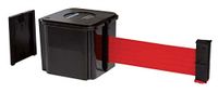 Visiontron WM412-auto-30SB-RD Economy Wall Mount 30' Automatic Retracting Unit w/Standard Fixed/Removable Wall Plate - Black with Red Belt, Standard Belt End