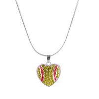 Yellow Crystal Pendant Softball Necklace Gifts For Sports Fans Accessory Woman Beautiful Bright Cute Stylish Lovely Cheap Jewerly Aesthetic Womens Beads