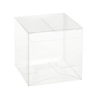 Clear PET Plastic Storage Boxes – Transparent Gift Boxes, Empty Containers Packing Box for Party Favors Ideal for Cookies, Ornament, Gifts, Wedding, Birthday and Parties (18 Pack)) (3"x3"x3")