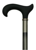 Men Soft Touch Derby Cane Glossy Metallic Silver   -Affordable Gift! Item #DHAR-9766400