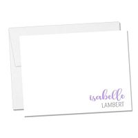 Personalized Flat Notecard Set - Customized Name Notecards (Flat Notecard 6)
