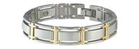 Sabona Men's Executive Symmetry Duet Magnetic Bracelet Silver X-Large