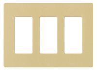 Lutron SC-3-GS Claro Three-gang Wallplate Goldstone