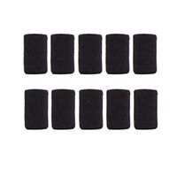 Healifty Elastic Finger Sleeves Thumb Braces Support Protector 10Pieces (Black)