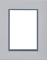 Pack of (5) 11x14 Double Acid Free White Core Picture Mats Cut for 8x10 Pictures in Nantucket Grey and Slate Blue