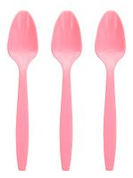 Amcrate Pink Disposable Medium Weight Plastic Spoons - Ideal for Weddings, Party’s, Birthdays, Dinners, Lunch’s. (Pack of 100)