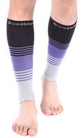 Doc Miller Premium Calf Compression Sleeve Dress Series 1 Pair 20-30mmHg Strong Calf Support Graduated Pressure Sports Running Recovery Shin Splints Varicose Veins (BlackPurpleGray, Small)