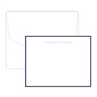 Personalized One-Line Embossed Correspondence Card (White)