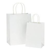 BagDream Kraft Paper Bags 5x3x8& 8x4.25x10, 50 Pcs Each, White Gift Bags, Kraft Bags, Party Bags, Paper Shopping Bags, Craft Bags, 100% Recyclable Paper Gfit Bags with Handles