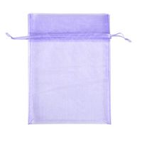 Texplus 100Pcs Drawstring Organza Gift Candy Jewelry Party Pouch Bags (Purple, 6"Wx8"L)