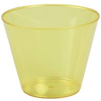 JAM PAPER Plastic Glasses Party Pack - 9 oz Tumblers - Yellow - 72 Hard Plastic Cups/Pack