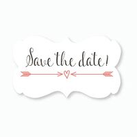 36ct - Save The Date Wedding Envelope Seals (#366) (Coral)