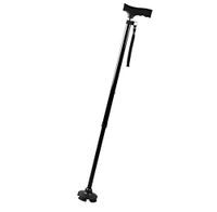 XIZH Small Four-Footed Black Cane Folding Cane Walking Stick Non-Slip Telescopic Stick Old Man