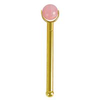 HEALIFTY Jade Facial Roller Massager Facial Roller Skin Care Roller with Metal Handle(Pink Roller, Golden Handle)