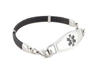 Women's Medical Alert ID Bracelet Custom Engraving Included - Interchangeable, Stainless Steel - Triple Skyway, 7.25"