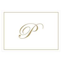 Caspari Gold Embossed Initials Boxed Note Cards in Letter P, 16 Cards & Envelopes