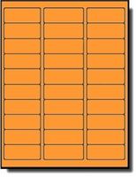 3,000 Label Outfitters 1” x 2 5/8” Fluorescent Neon Orange Address Labels – 100 Sheets
