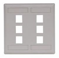 IFP26OW - Hubbell 6-Port Rear-Loading Double-Gange Faceplate, Office White