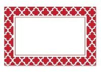 Red and White Tiles Gift Note Cards with Envelopes and Gold Seal -25pack Set