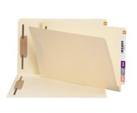 Smead 100% Recycled End Tab Fastener File Folder, Shelf-Master Reinforced Straight-Cut Tab, 2 Fasteners, Legal Size, Manila, 50 per Box (37160)