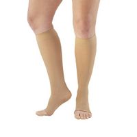Ames Walker AW Style 213 Microfiber Opaque 20 30 Open Toe Knee Highs Sand XL