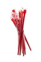 Perfect Stix Concession Spoon Straw, Plastic Wrapped, 8" Length, Red (Pack of 300)