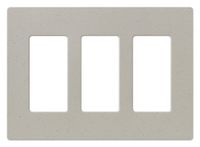 Lutron SC-3-ST Claro Three-gang Wallplate Stone