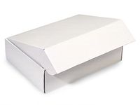 Pack Of 6, 12 x 9 x 3" White Gourmet Shipping Boxes Auto Lock Boxes 1-piece w/fold-over lid