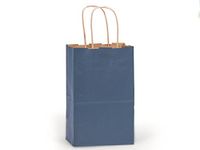 100% Recycled Kraft Tint Bags - Rose Dark Blue 100% Recycled Kraft Bulk Shopping 5-1/2x3-1/4x8-3/8" (250 Bags) - Wraps-BRTDB