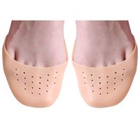 Wecando Soft Silicone Metatarsal Covers Ballet Point Sport Shoe Pads Toe Protector Ballet Pointe Cushion（1Pair)） (Skin-Hole)