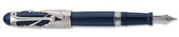Aurora Torino 150 Blue with Sterling Silver Overlay Extra Fine Point Fountain Pen - AU-800IT-EF