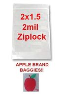 2 x 1.5 2 Mil Clear Ziplock Reclosable Bags, Case of 1000 Apple 2015