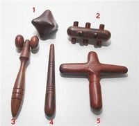 Set 5 Pcs. Reflexology Thai Massage Wooden Stick Tool Product of Thailand