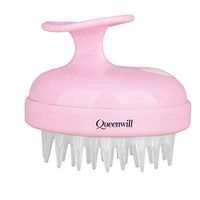 H01 Electric Handheld Hair Massager, 2 Mode Soft Vibration Comb Scalp Massager for Deep Hair Clean and Head Muscle Relax, Battery Powered - Pink