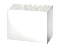 Pack of 6, Medium Solid White Basket Boxes 8.25 x 4.75 x 6.25" for Weddings & All Occasion Gift Baskets