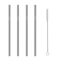 Xindda 4 Pcs Stainless Steel Metal Drinking Straw Reusable Straws + 1 Cleaner Brush Kit-Friendly Reusable Wide Diameter Straw for Yeti 20oz 30oz 40oz Tumblers