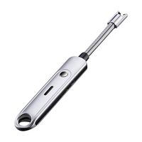 qiguch66 Portable 360 Degree Rotation Lighter,Candle Lighter Camping Lighter Grill Lighter USB Lighter,Windproof USB Charge BBQ Camping Electric Lighter Silver