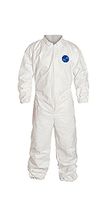 DuPont Tyvek 400 TY125S Disposable Protective Coverall with Elastic Cuffs, White, Large (Pack of 25)