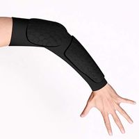 Zoom Time Double Honeycomb Arm Shooting Sleeve Reachs Elbow Brace Support Elbow Sleeve for Sport Protective Gear for Basketball Football Skateboard Cycling Parkour Outdoor Sports (1Pair L, Black)