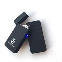 USB Lighters 2 Pack - Dual Arc Electronic Lighter Electric Plasma Lighter - Tesla Coil Rechargeable Cigarette Lighter 5 Designs (Black + Black)