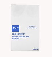 ZeniContact Silicone Wound Contact Dressing - for Ulcers, Wounds, Burns, and Abrasions - 10 Count 4" x 7"