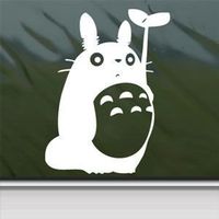 SoCool - Totoro Leaf - Studio Ghibli - Vinyl - 4" tall (color: WHITE) decal laptop tablet skateboard car windows stickers