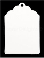 50 Pack - CleverDelights Small White Kraft Gift Tags - 2.25" x 1.5" inch - Scalloped Hang Tags - for Gifts, Crafts, Party Favors, Price Tags - Thick Heavy Duty