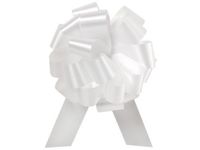 PMU Pull String Bows White 8 Inch 20 Loops (2 & 1/2 Inch Ribbon) (10/pkg) Pkg/1