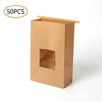 tomoyou 50 Pcs Brown Kraft Paper Bags for Shopping/Packaging / Paper Grocery Bag/Party / Craft/Gifts Bags/Burger Paper Bag/Sandwich Paper Bag