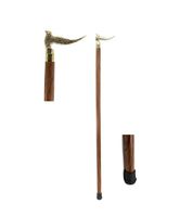 Handcrafted Canes and Walking Sticks-36 Inch Sitting Bird Brass Handle Walking Stick - Inspired by Irish Walking Stick Designs