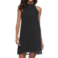 Floral Mini Dresses for Plus Size Women Chiffon Sleeveless Dress Swing Sundress