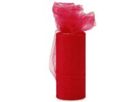 Pack Of 1, Solid Red Glimmer Tulle Ribbon 6" X 25 Yards For Special Occasions Such As Christmas & Weddings