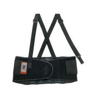 Ergodyne Large Black ProFlex 100 280D Spandex Economy Standard Back Support With Two-Stage Closure, Rubber Track, Polypropylene Stays And Detachable Suspenders